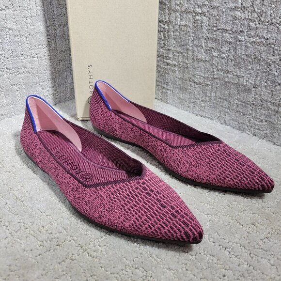 Rothys The Point Women's Size 9 US Fig Phyton Pointed Toe Slip on Flats Shoes - Picture 9 of 14